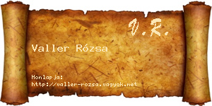 Valler Rózsa névjegykártya
